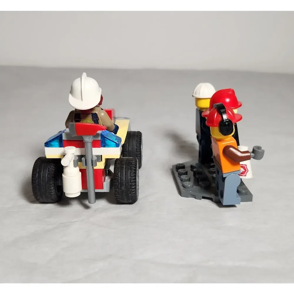 Lego Construction, Fire Fighter, Ground Crew Minifigures W/ Vehicle Lot 5
